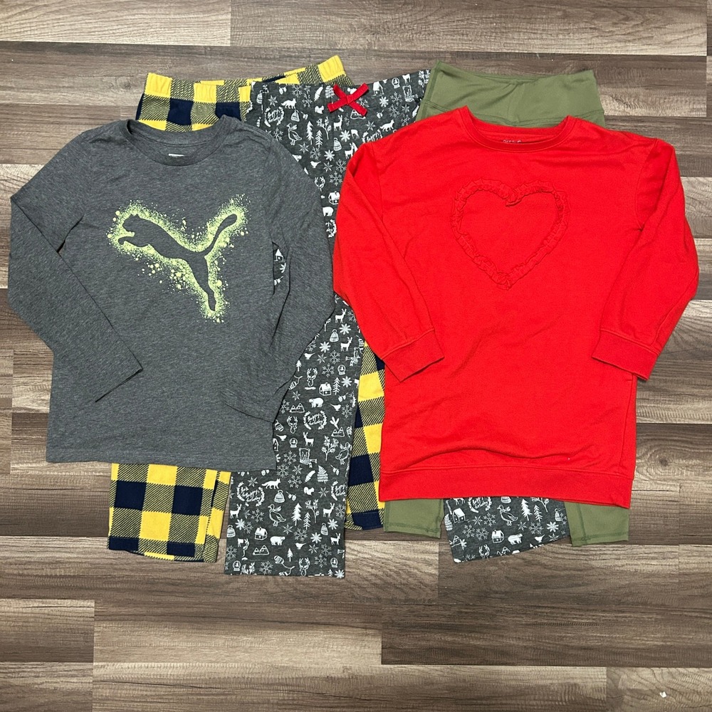 Puma Old Navy Cat & Jack 5pc Clothing Lot Girls M L Multicolored Leggings Tops